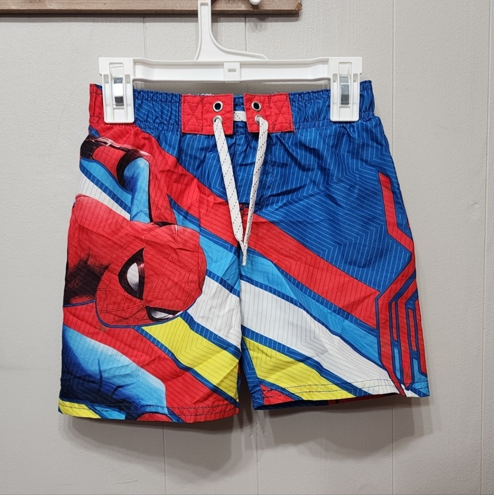 Marvel Spider-Man XS Swimwear Trunks Red Blue Swim‎ Beach C370